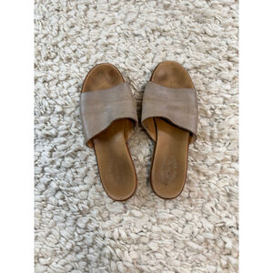 Women's Kork-Ease Beige Leather Slide Sandals Size 10 EU 42